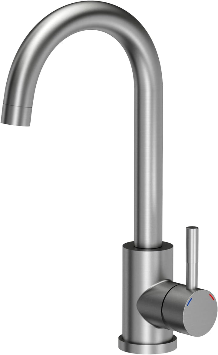 VBChome Spülbecken mit Armatur Beige 62 x 44 cm Granit Einzelbecken Einbauspüle Abtroffläche Gespren