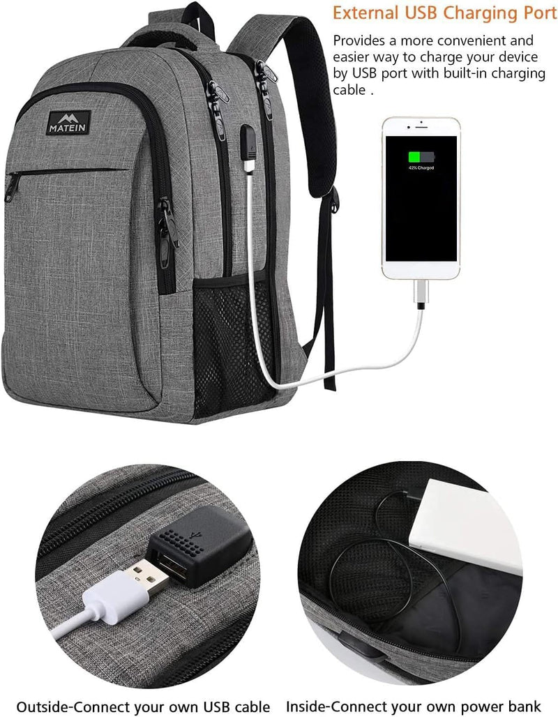 MATEIN Daypacks, Laptop Rucksäcke 17,3 Zoll Anti Diebstahl Tasche Herren Arbeit Rucksack College Day