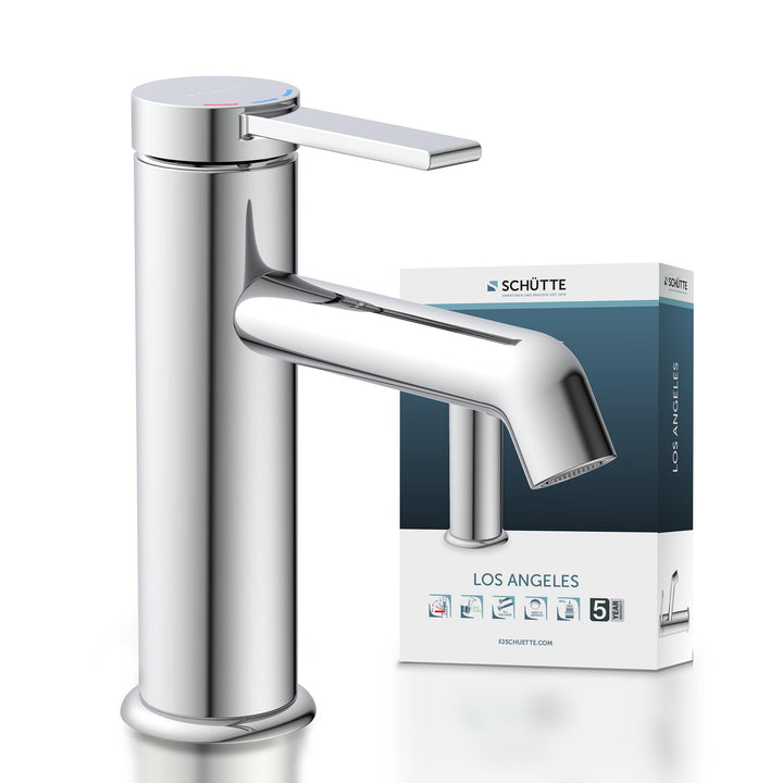 SCHÜTTE Waschtischarmatur LOS ANGELES 33100, Wasserhahn Bad mit Ablaufgarnitur, Armatur Badezimmer,