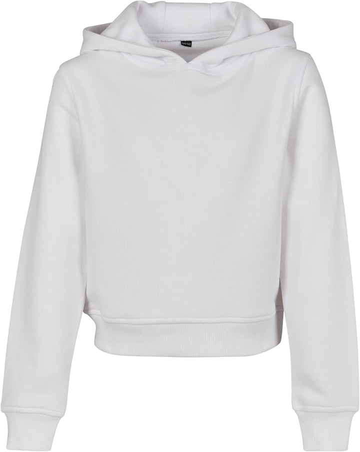 Build Your Brand Mädchen By113-girls Cropped Sweat Hoody Hooded Sweatshirt (1er Pack) 158-164 Weiss,