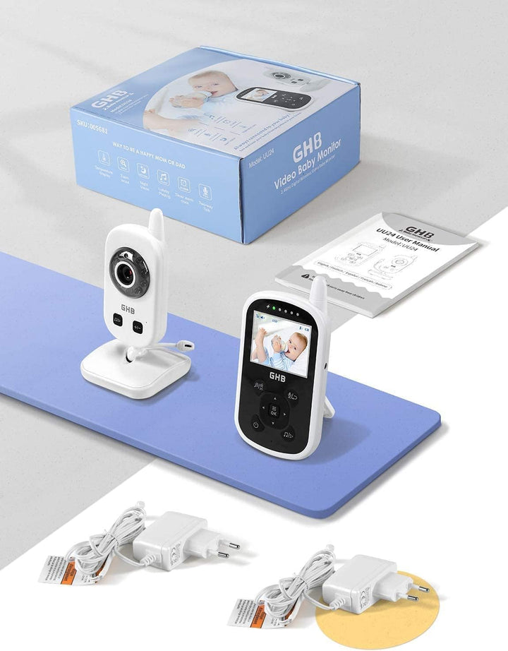 GHB Babyphone mit Kamera Video Baby Monitor 2,4 GHz Gegensprechfunktion ECO Modus Lange Akkulaufzeit