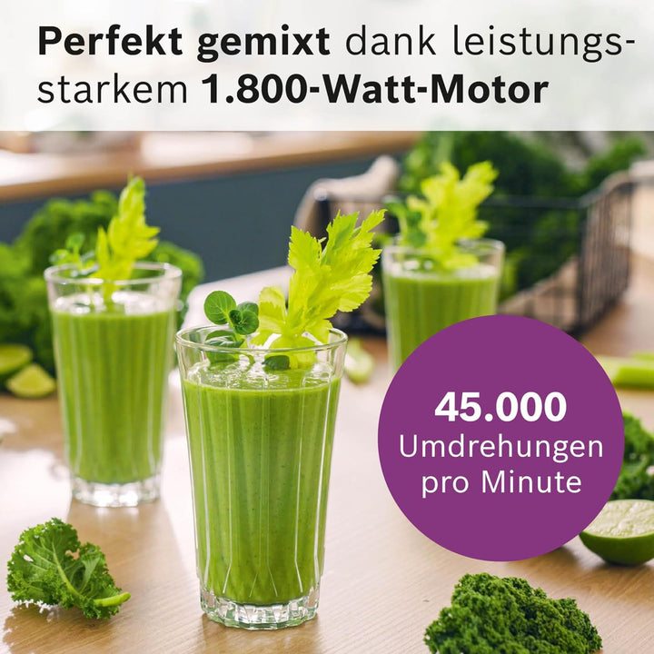 Bosch Highspeed-Standmixer VitaPower Serie 6 MMBD665B1, 45.000 U/min, 6 Programme inkl heisse Suppe