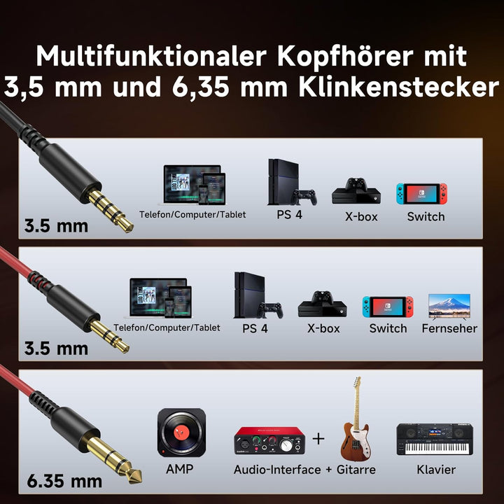 OneOdio Pro 50 Over-Ear Studiokopfhörer [Hi-Res Audio, 50mm Treiber] – Professionelle DJ Kopfhörer m