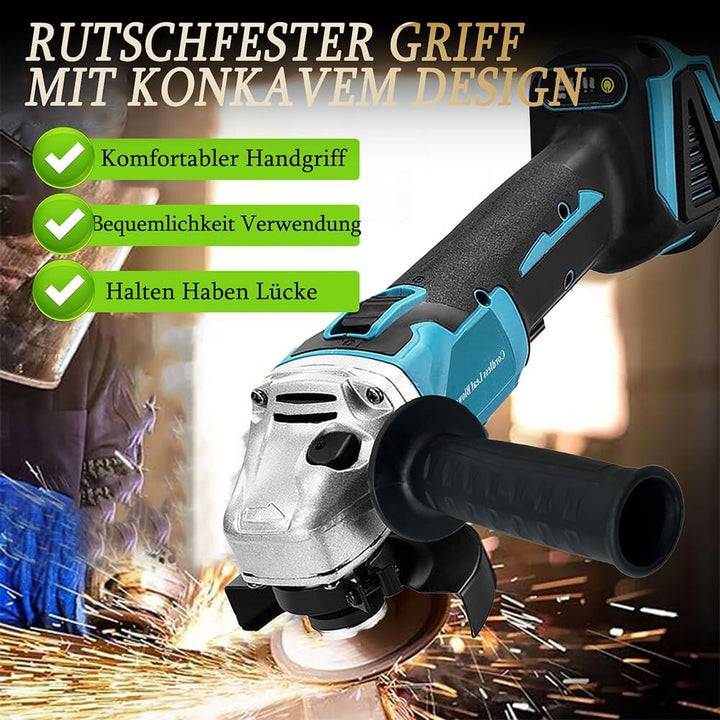 Bürstenloser Akku Winkelschleifer,Ersatz für Makita 18V Akku,11000U/min Elektro-Winkelschleifer,125