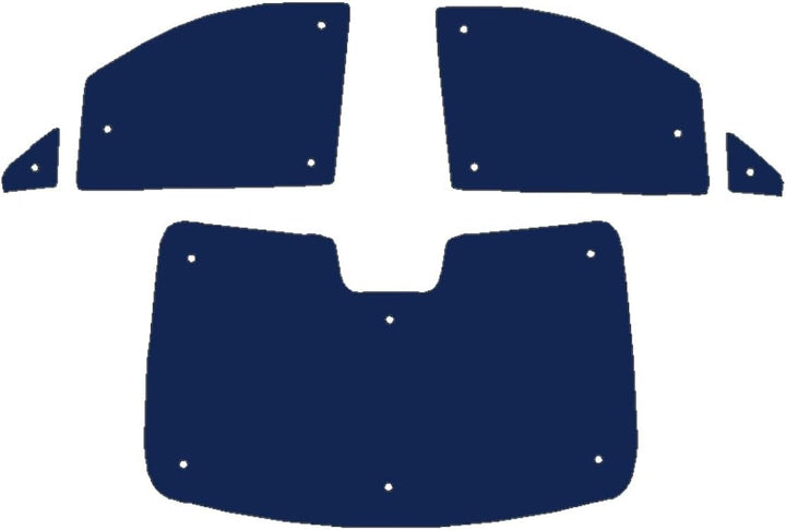 Fensterrollo-Set Kombatibel Mit Mercedes V-Class (2014-Date)(Frontset) Rückseite einfärben Marine, R