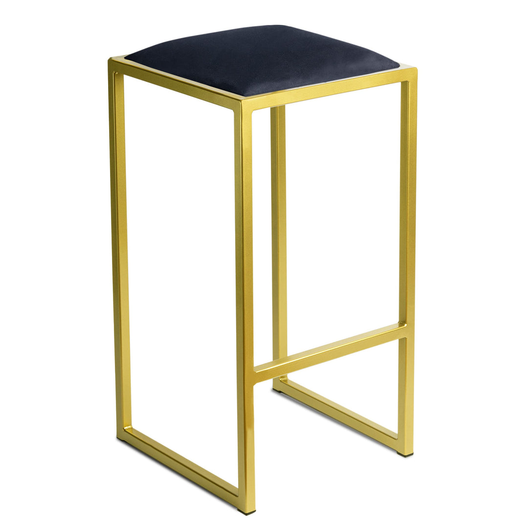 FERRO modern design Barhocker Gold ohne Lehne 64 cm - Metal Barstuhl mit Gepolstertem Sitz - Loft St