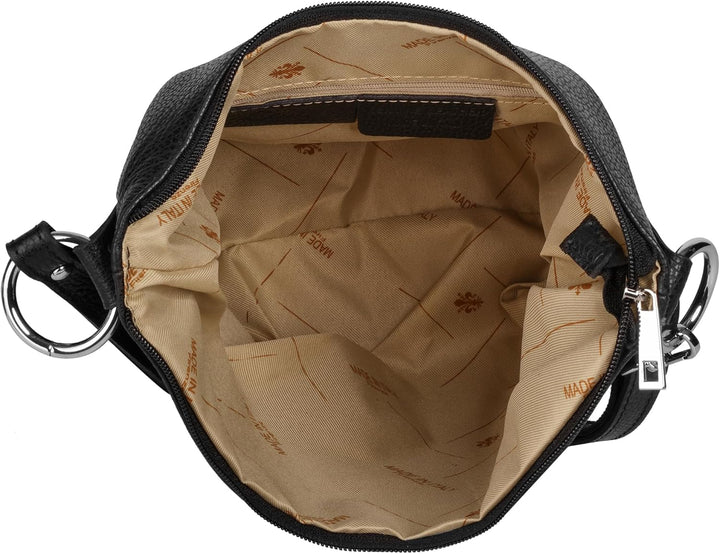 Umhängetasche Echt Leder Damen Made in Italy, Handtasche, Schultertasche, Crossbody Bag aus Leder 02