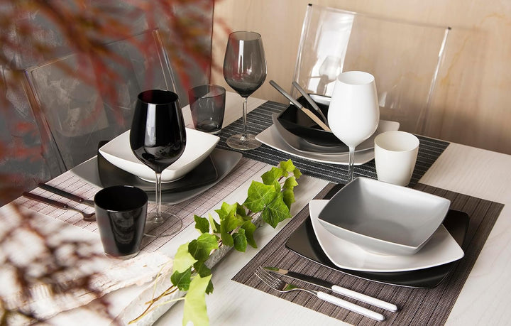 Brunch Time Geschirr 18 tlg. Set Eclipse Grau,schwarz,weiss Singles, Grau,schwarz,weiss Singles