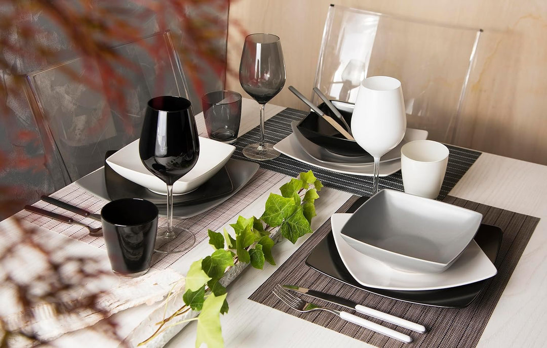 Brunch Time Geschirr 18 tlg. Set Eclipse Grau,schwarz,weiss Singles, Grau,schwarz,weiss Singles