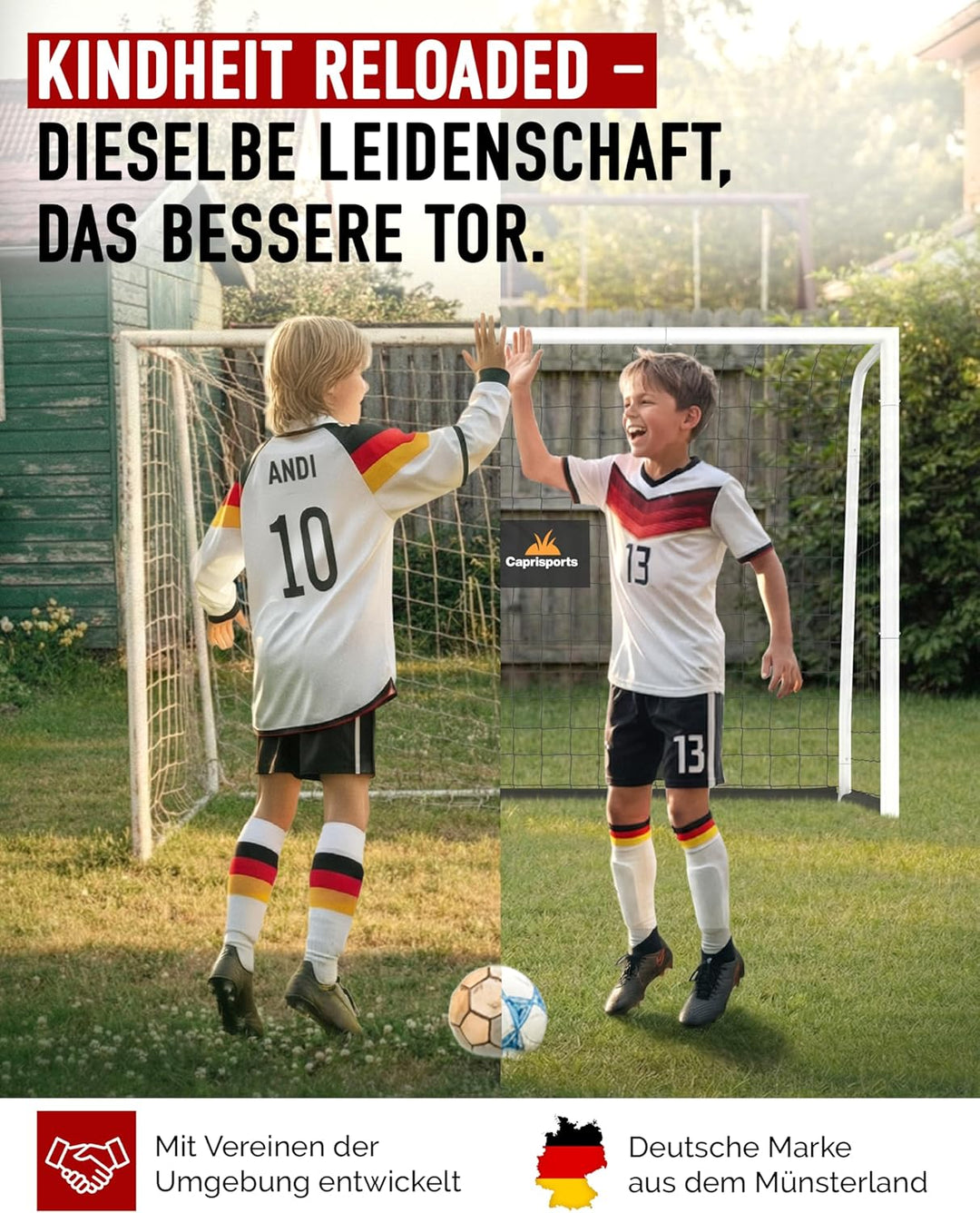 Fussballtor Kinder [EXTREM STABIL] - [ROSTFREI] Fussballtore für Garten Kinder - Fussball Tor mit Er