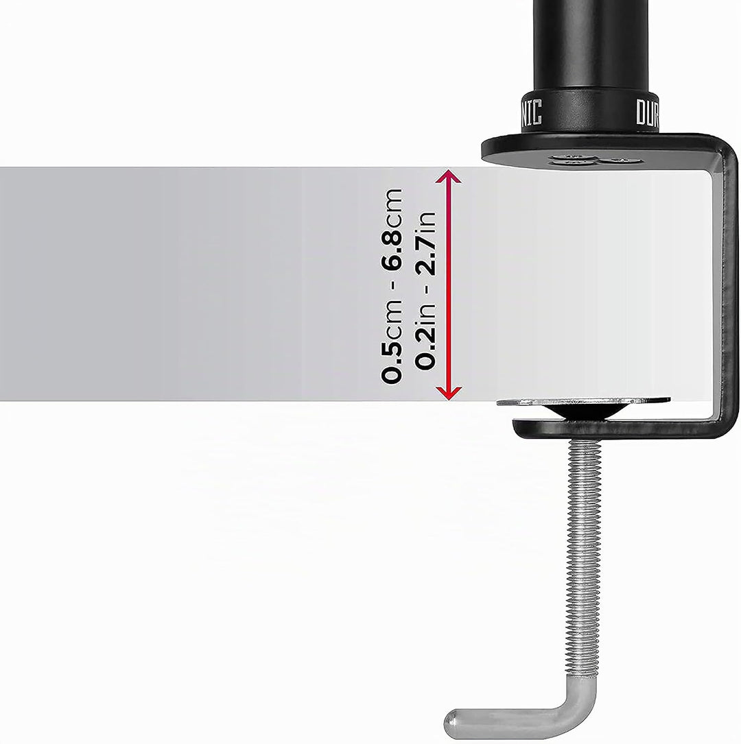 Duronic DMT100 Monitorarm Mittelstange, 100 cm Stange mit Tischklemme, Kompatibel mit Allen Duronic