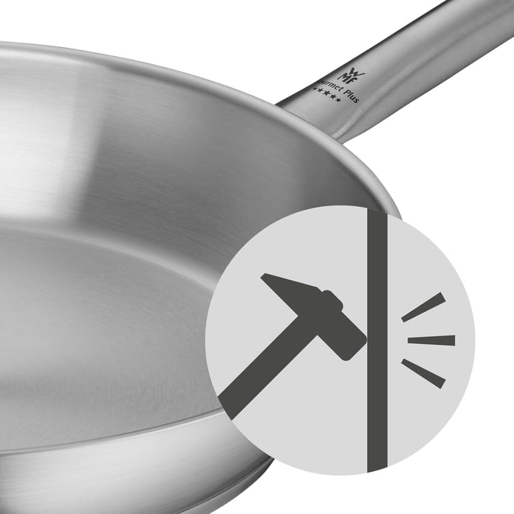 WMF Gourmet Plus Bratpfanne 28 cm, Edelststahlpfanne Induktion unbeschichtet, mattiert, spülmaschine