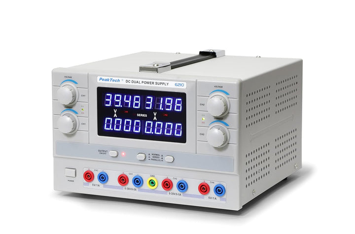 PeakTech Digtial Doppel Labornetzteil - Labornetzgerät 0-30V / 0-5A DC, stabilisiert, linear regelba