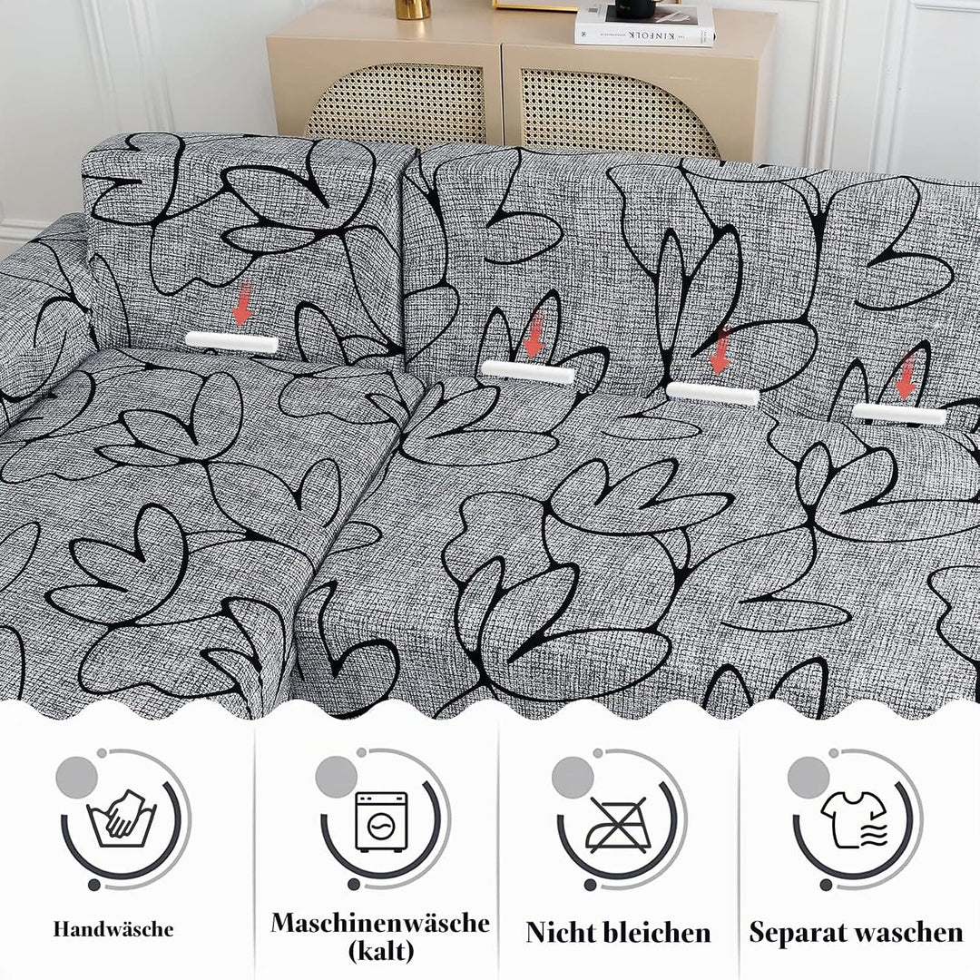 Jaotto Sofa Überwürfe Sofabezug Elastische Spandex Stretch Sofabezüge Couchbezug für L-Form Sofa Uni