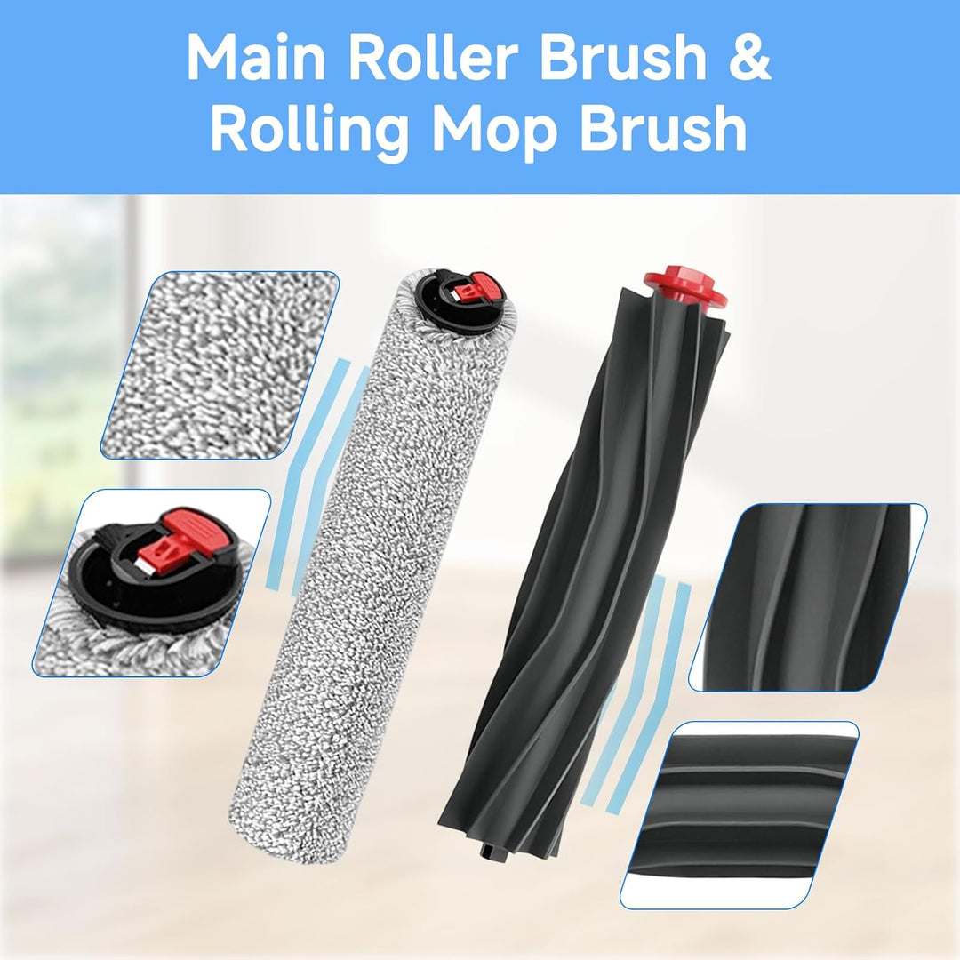 1 Rollbürste mit 2 Rollen Wischmopp Kit Ersatzteil für eufy Zubehör Kit für Omni S1 Pro, S1