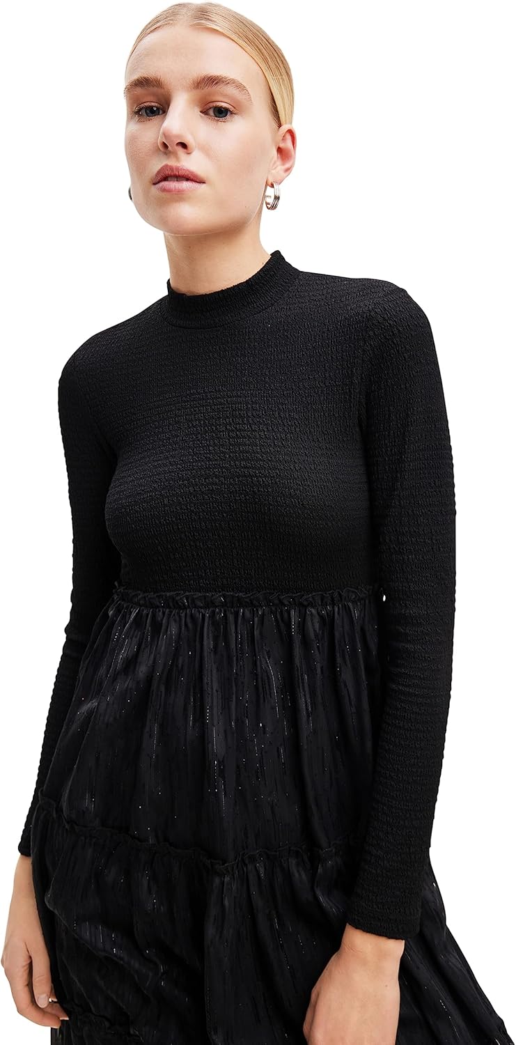 Desigual Damen Vest_Misha Kleid XS Schwarz, XS Schwarz