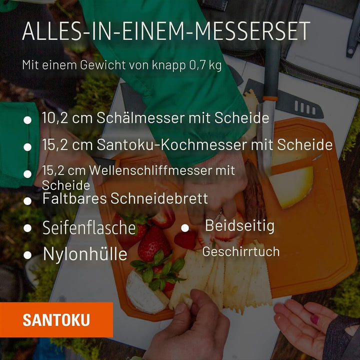 GSI 90105 Outdoors Santoku Knife Messerset, Unisex, Erwachsene, mehrfarbig,