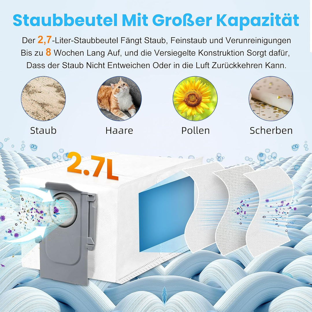 28 Stück Zubehörset für Roborock Qrevo Curv/Qrevo Edge/Qrevo S5V Saugroboter mit 2 Paar Hauptbürsten