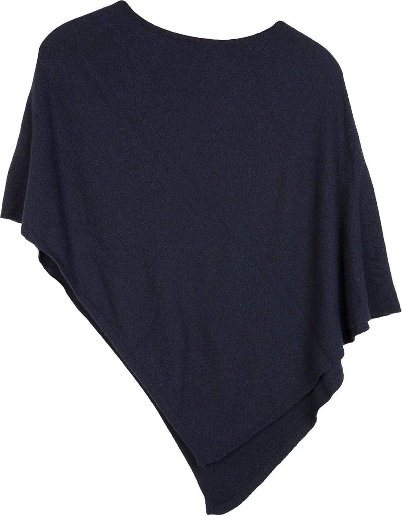 styleBREAKER Damen Feinstrick Poncho in Unifarben, leicht asymmetrischer Schnitt, Ärmellos, Rundhals