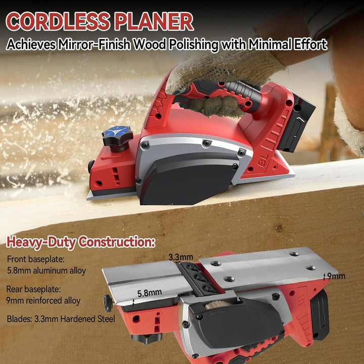 Drahtloser Handheld-Hobel für Milwaukee M18 18 V Batterie, bürstenloser Elektroholzhobel 15.000 U/mi