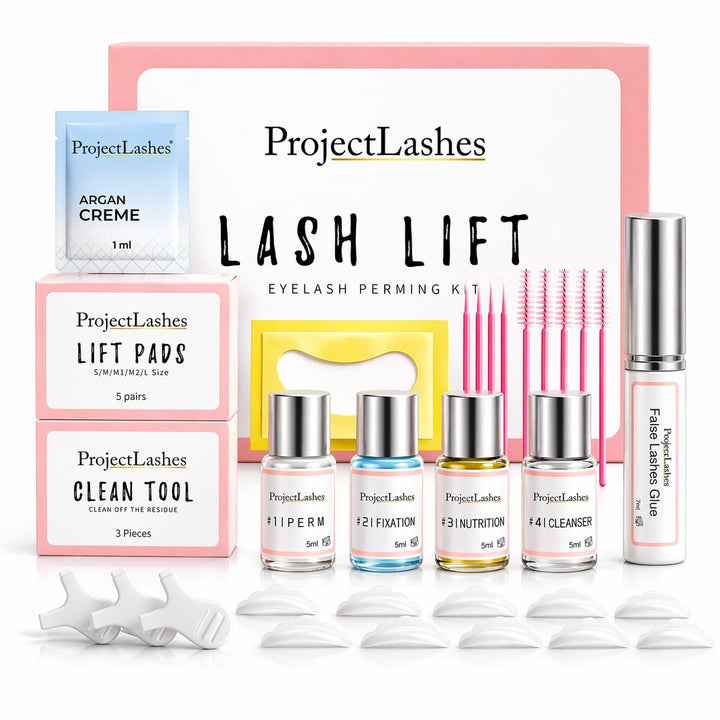 XXL – Lash Lifting Set – Professionelles Semipermanentes Wimpernlifting Kit – 12-15 Anwendungen – Fü