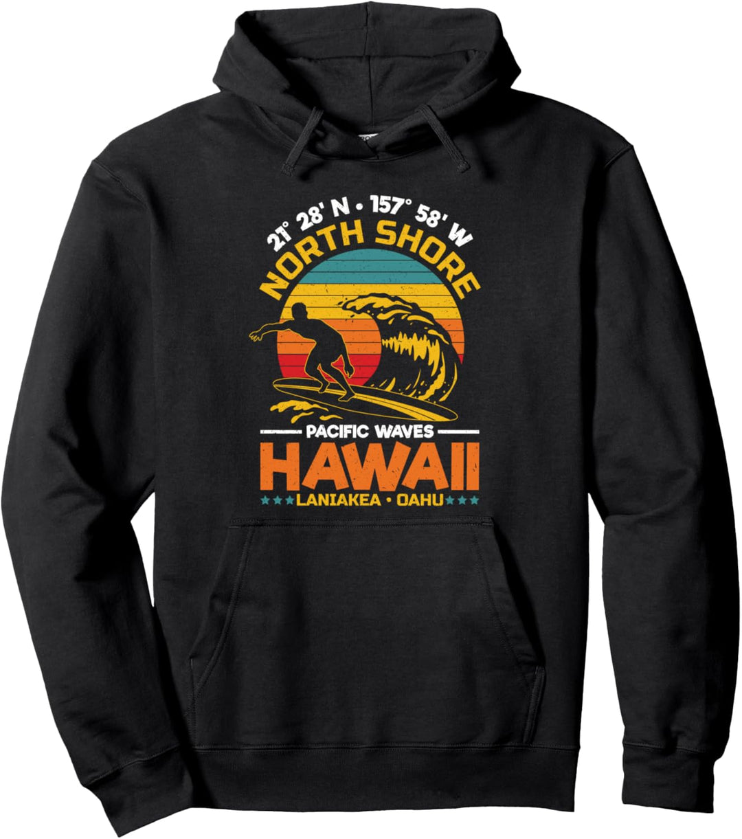 Laniakea Beach Nordufer von O'ahu Surfing Hawaii Oahu Pullover Hoodie