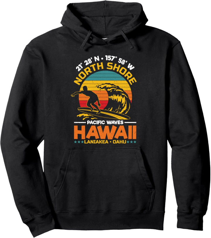 Laniakea Beach Nordufer von O'ahu Surfing Hawaii Oahu Pullover Hoodie