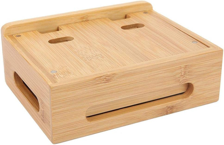 GZD cersalt Handyständer, Bambus Organizer Multi-Gerätehalter Holzfarben Handyladestation Gerätestän