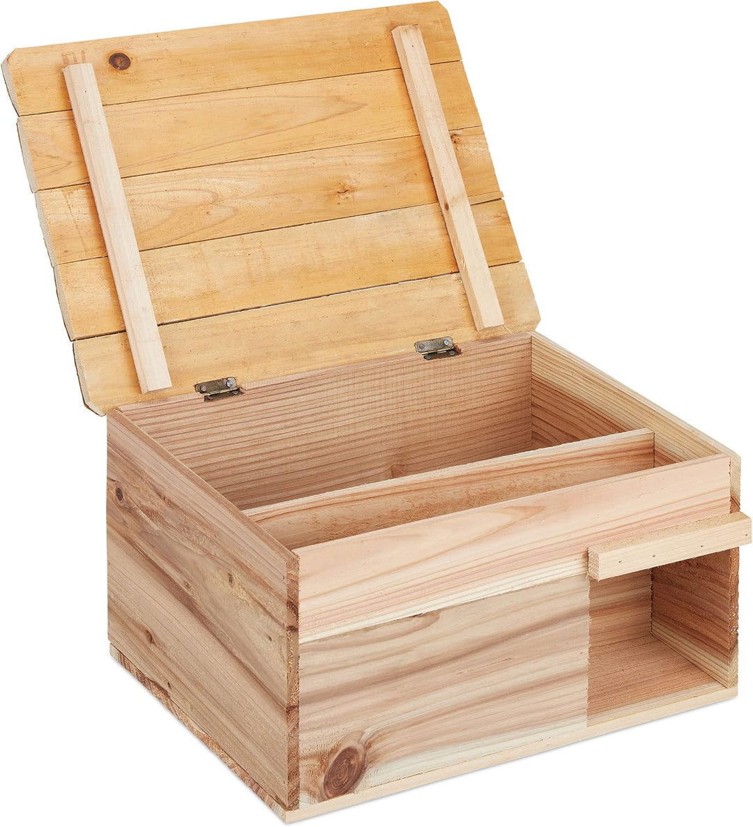 Relaxdays Igelhaus, Holz, Igelhotel mit Boden, katzensicher, Winterquartier für Igel Garten, HBT: 21