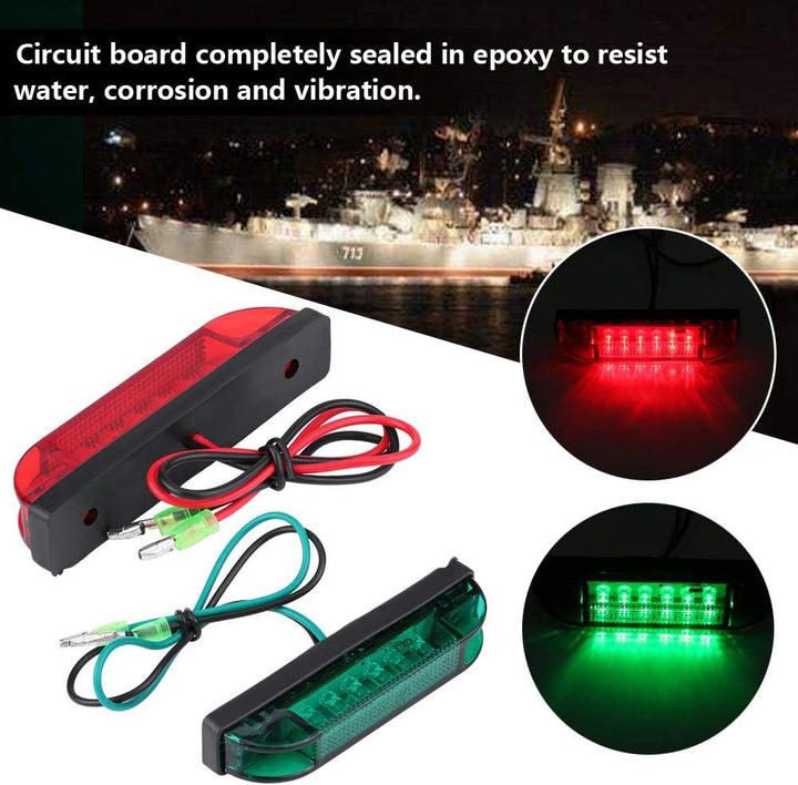 KIMISS 4Pcs Navigation RED & GREEN wasserdichte Signal-Birne beleuchtet Streifen-Lichtstrahl für Mar