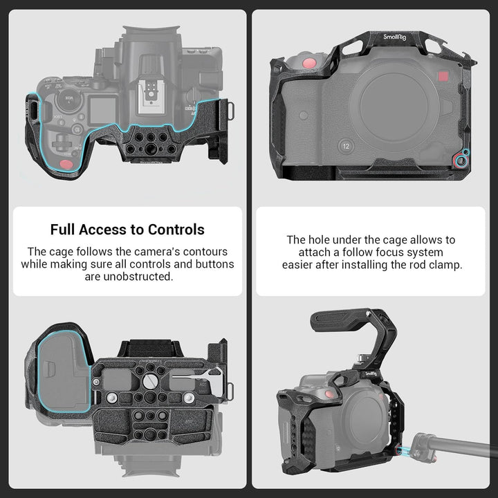 SMALLRIG R5 C Camera Cage Handheld Kit für Canon R5 C mit Oberem Griff, Full Cage, HDMI & USB-C Kabe