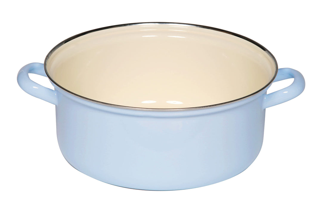 Riess, 0282-006, Kasserolle mit Chromrand 24, CLASSIC - BUNT/PASTELL, Farbe Blau, Durchmesser 24 cm,