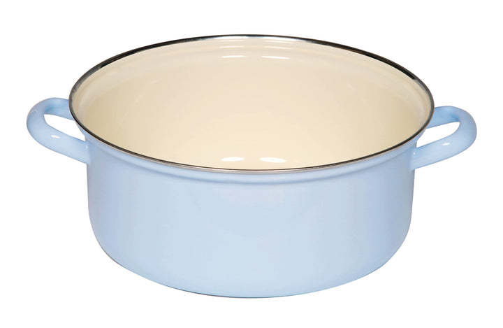 Riess, 0282-006, Kasserolle mit Chromrand 24, CLASSIC - BUNT/PASTELL, Farbe Blau, Durchmesser 24 cm,