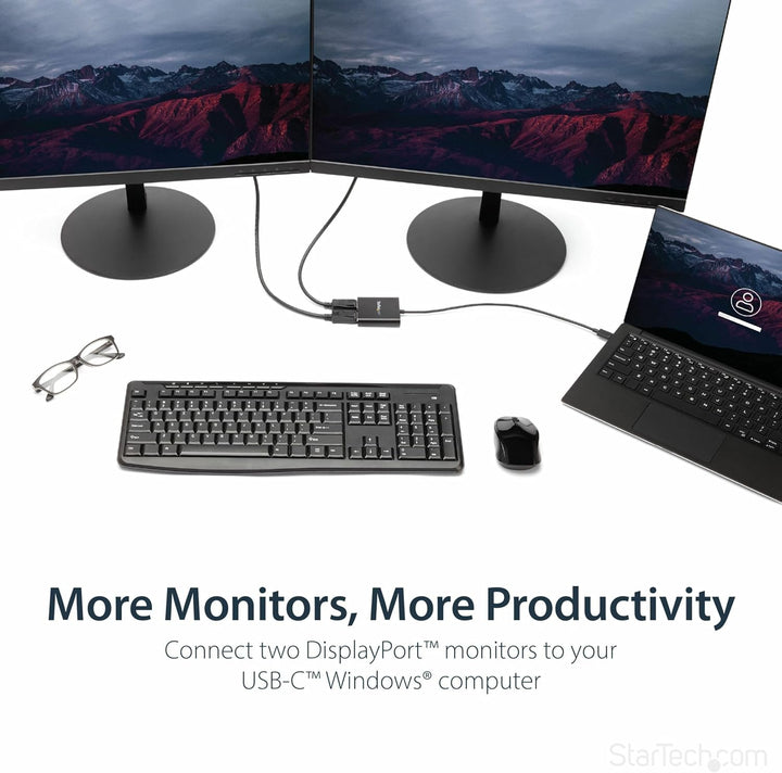 StarTech.com USB-C auf Dual DisplayPort 1.2 Adapter, USB-C Multi-Monitor MST Hub, Dual 4K 30Hz/1080p