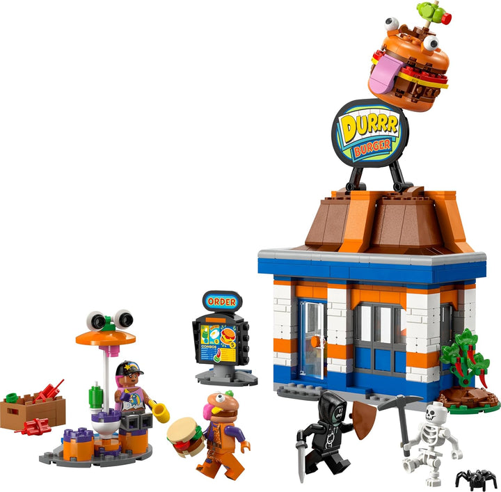 LEGO Fortnite Durrr Burger Restaurant - Gaming Spielzeug mit Strandbomber, Beefboss, Schmierfink und