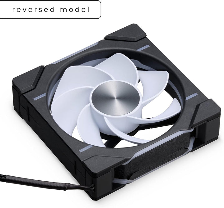 PHANTEKS D30 PWM Reverse Airflow D-RGB Lüfter - 120mm, schwarz 1 Stück - Reverse Black, 1 Stück - Re