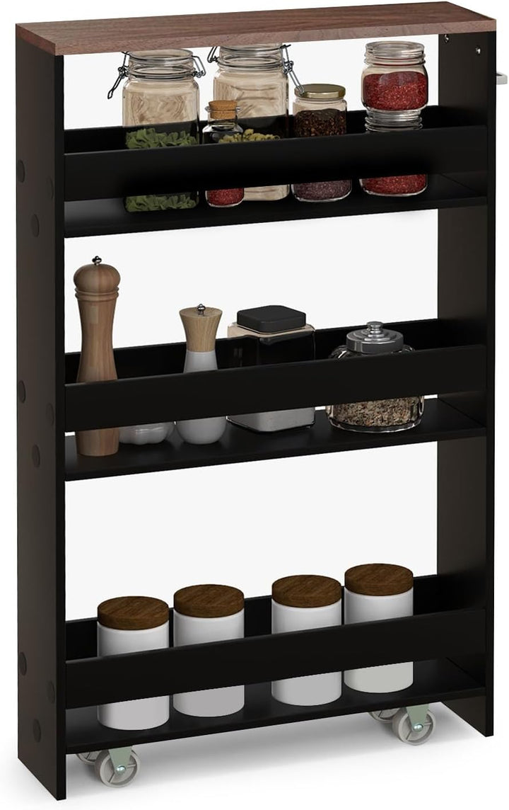 GIANTEX Nischenregal 13cm breit, Küchenregal Küchenschrank Küchenwagen schmal, Nischenschrank Nische