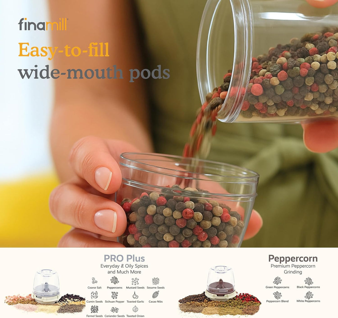 FinaMill GP813437-111SAN USB Gewürzmühlen-Set, Kunststoff, Sangria Red
