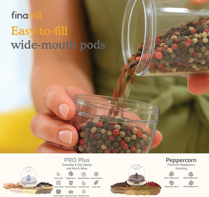 FinaMill GP813437-111SAN USB Gewürzmühlen-Set, Kunststoff, Sangria Red