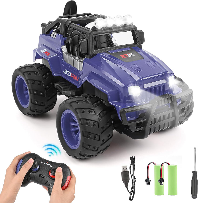 Weinsamkeit Ferngesteuertes Auto, 1/16 RC Auto Kinder All Terrain Off Road RC Monstertruck mit LED S