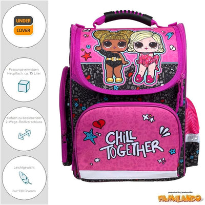 Familando LOL Surprise Schulranzen 1. Klasse für Mädchen · ergonomischer Tornister · LOL Schultasche