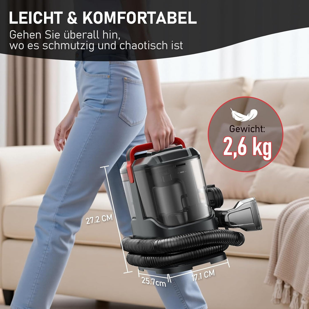 Polsterreiniger Gerät mit 4M Kabel, Waschsauger Teppichreiniger mit Tierhaarbürste und Schlauchreini