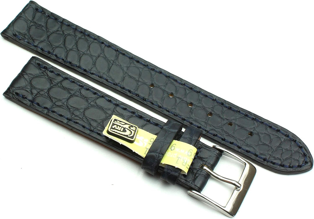 18mm Echt Alligator Klassik handgemacht in Deutschland Uhrenarmband in dunkel blau