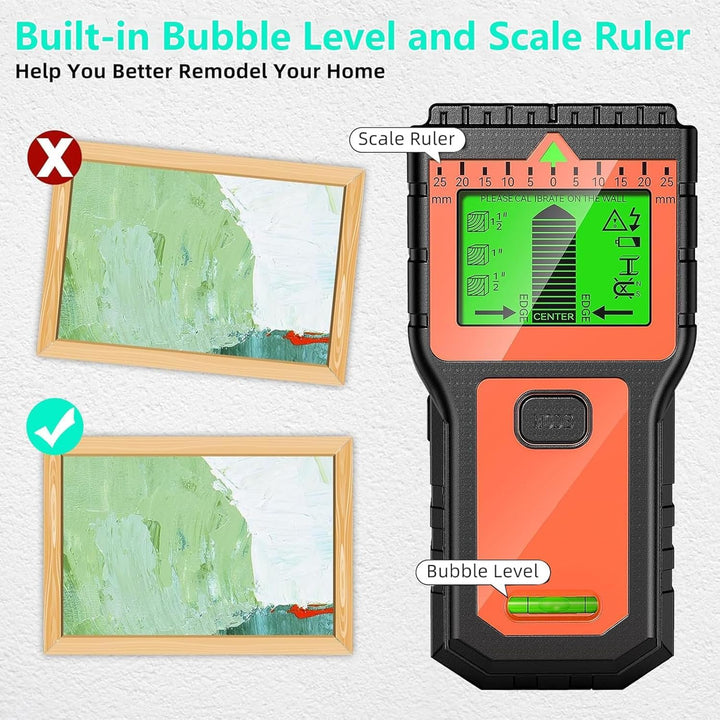 Leitungssuchgerät - Multifunktionaler Stud Finder mit LCD-Display & Audio-Alarm, Kabel- und Metallsu