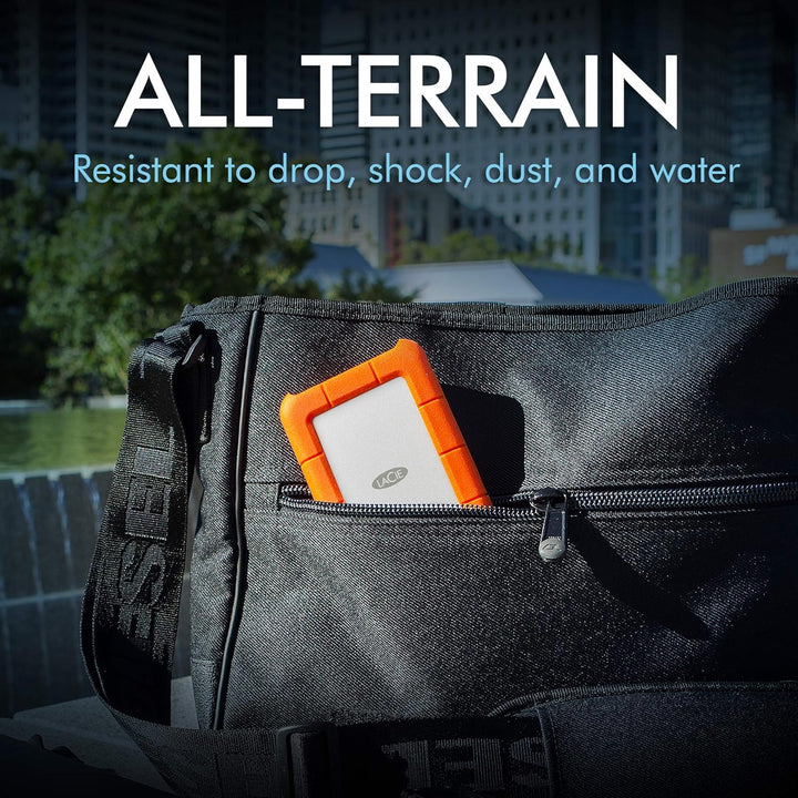 LaCie Rugged Secure 2TB tragbare externe Festplatte, 2.5 Zoll, PC & Mac, inkl. USB-C w/o USB-A Kabel