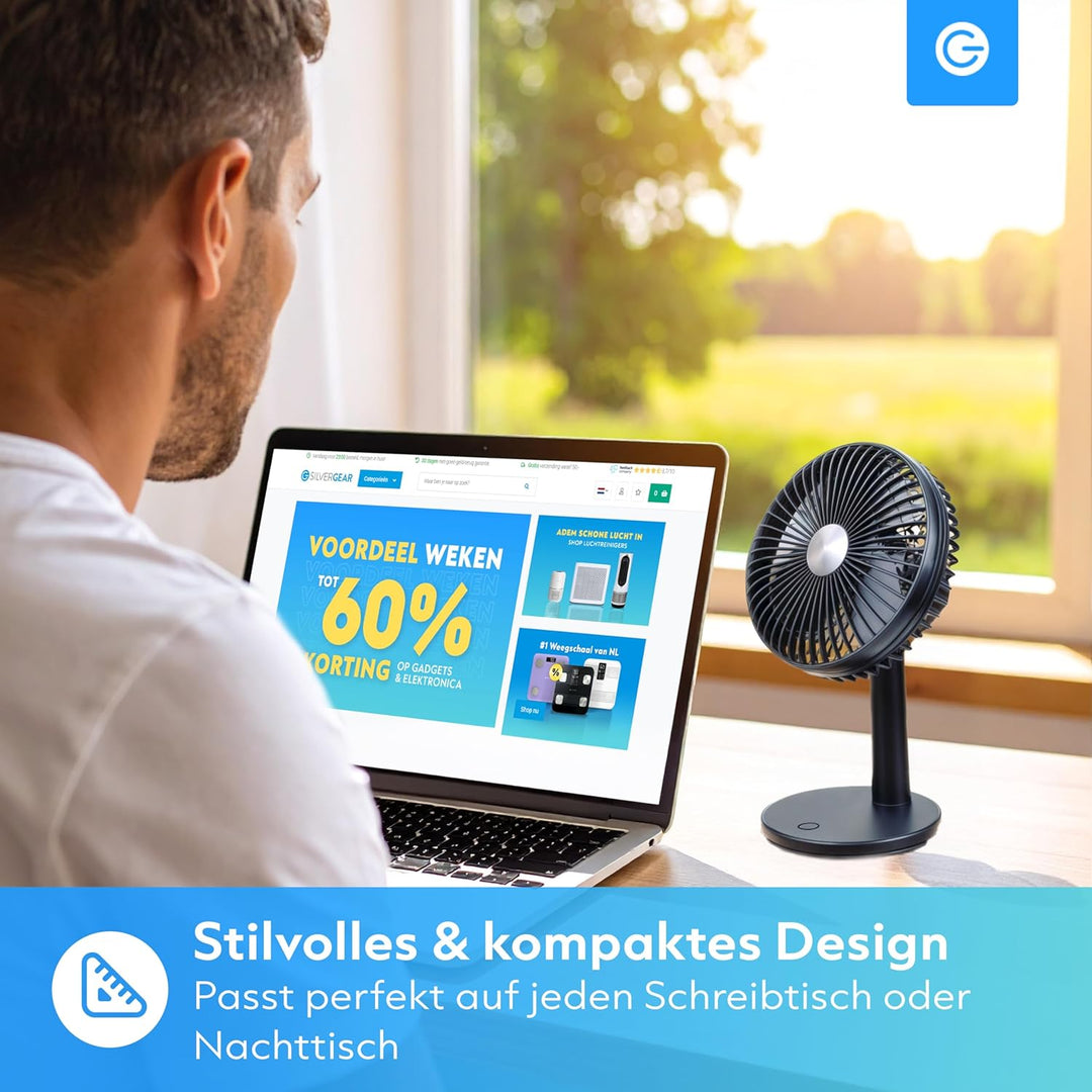 Silvergear Tischventilator - mattschwarz