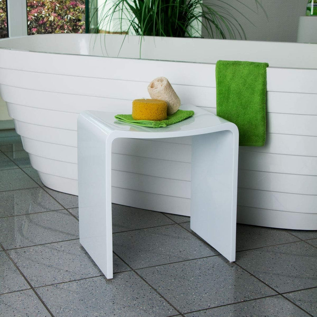 Four & More Badhocker Duschhocker Sitzhocker Duschstuhl Duschsitz Luxusbadhocker Design Kunststein S