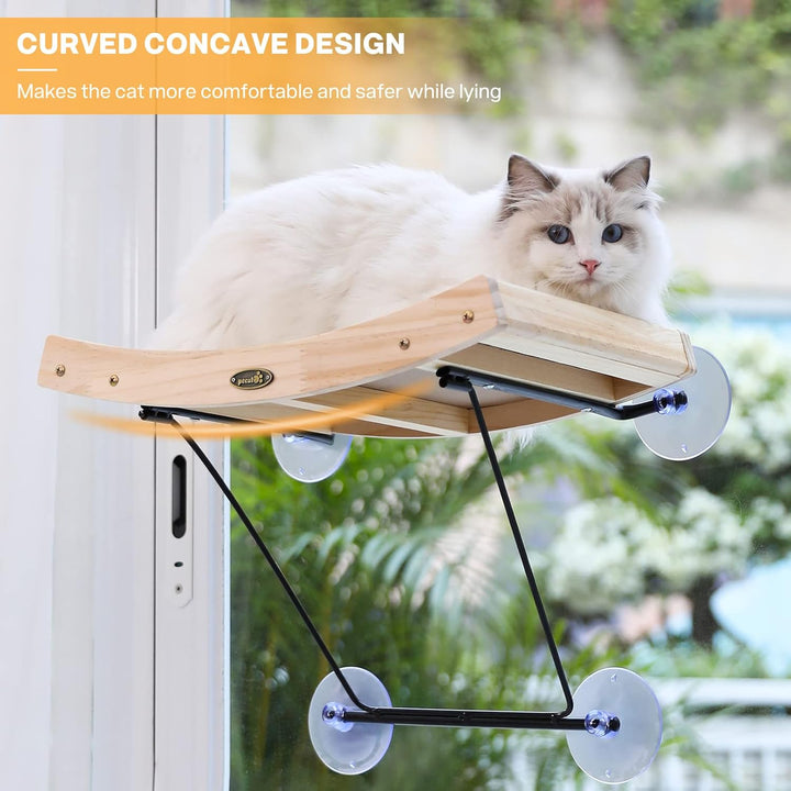 Pecute Katzen Fensterplätze (42*30*6.5cm), Katzen Hängematte Sisal mit 2 in 1 Katzen Kratzbaum, Mass