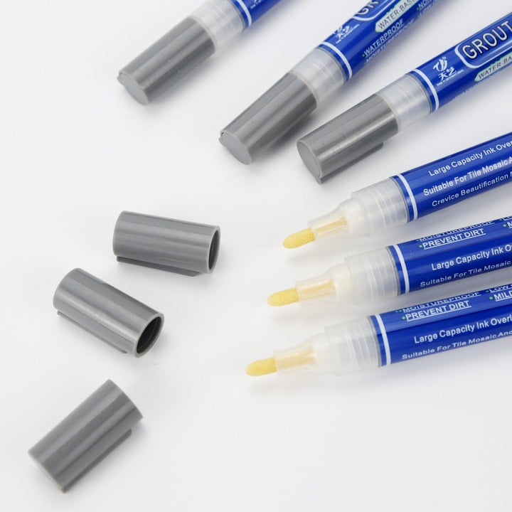 INF Fliesen Fugenstift 6er-Pack: Wasserdichter Fugenreparaturstift für Fliesenrestaurierung