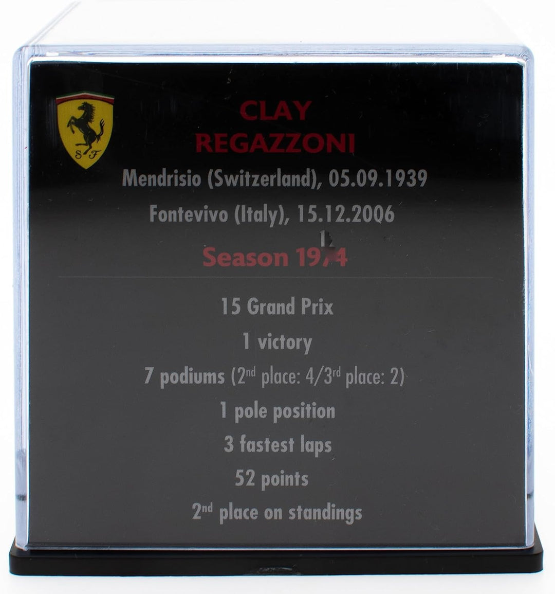 OPO 10 - Helmreproduktion im Massstab 1:5 des berühmten Ferrari F1-Formel-1-Fahrers: Clay Regazzoni